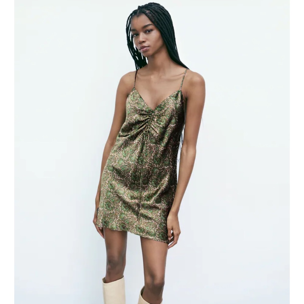Satin Mini Dress Lingerie style New Zara